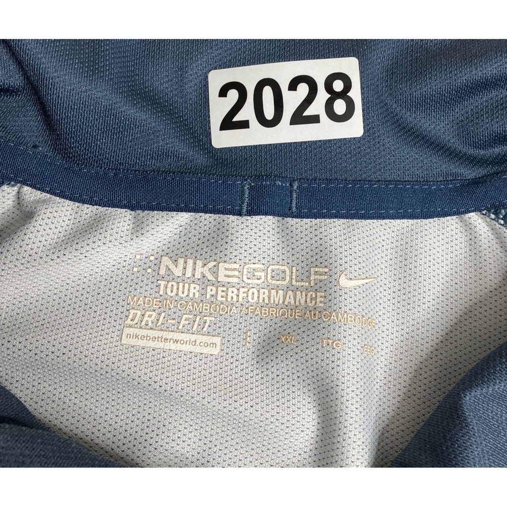 Nike Golf Tour Performance Dri-FIT Polo Shirt Mens XXL Blue Gray Retro Diamond - Picture 14 of 16